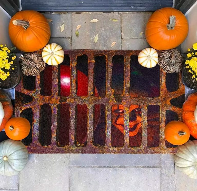Enter if You Dare Pennywise Clown in Sewer Doormat A Spooky