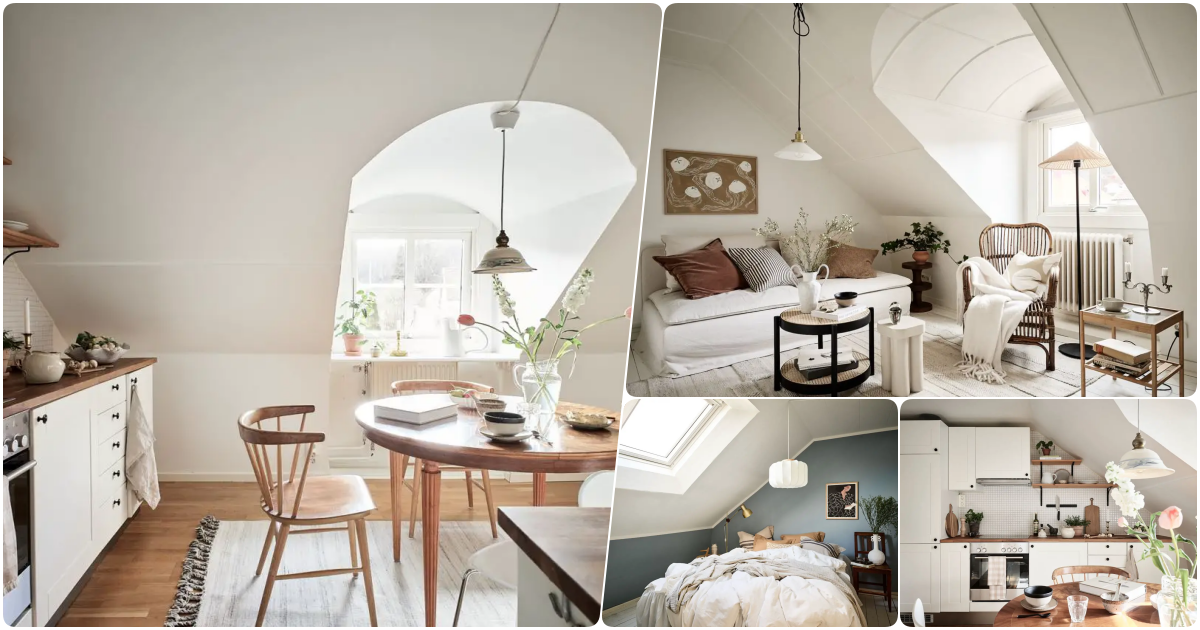 Bright and Cozy 44 sq.m Attic Apartment With a Relaxing Decoration